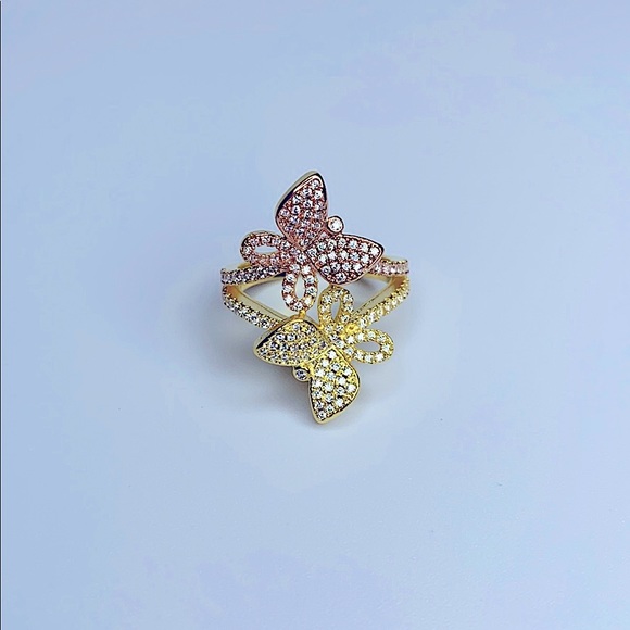 ๐HP๐Ring ๐ Rose Gold Two-Toned Butterfly - Picture 7 of 8